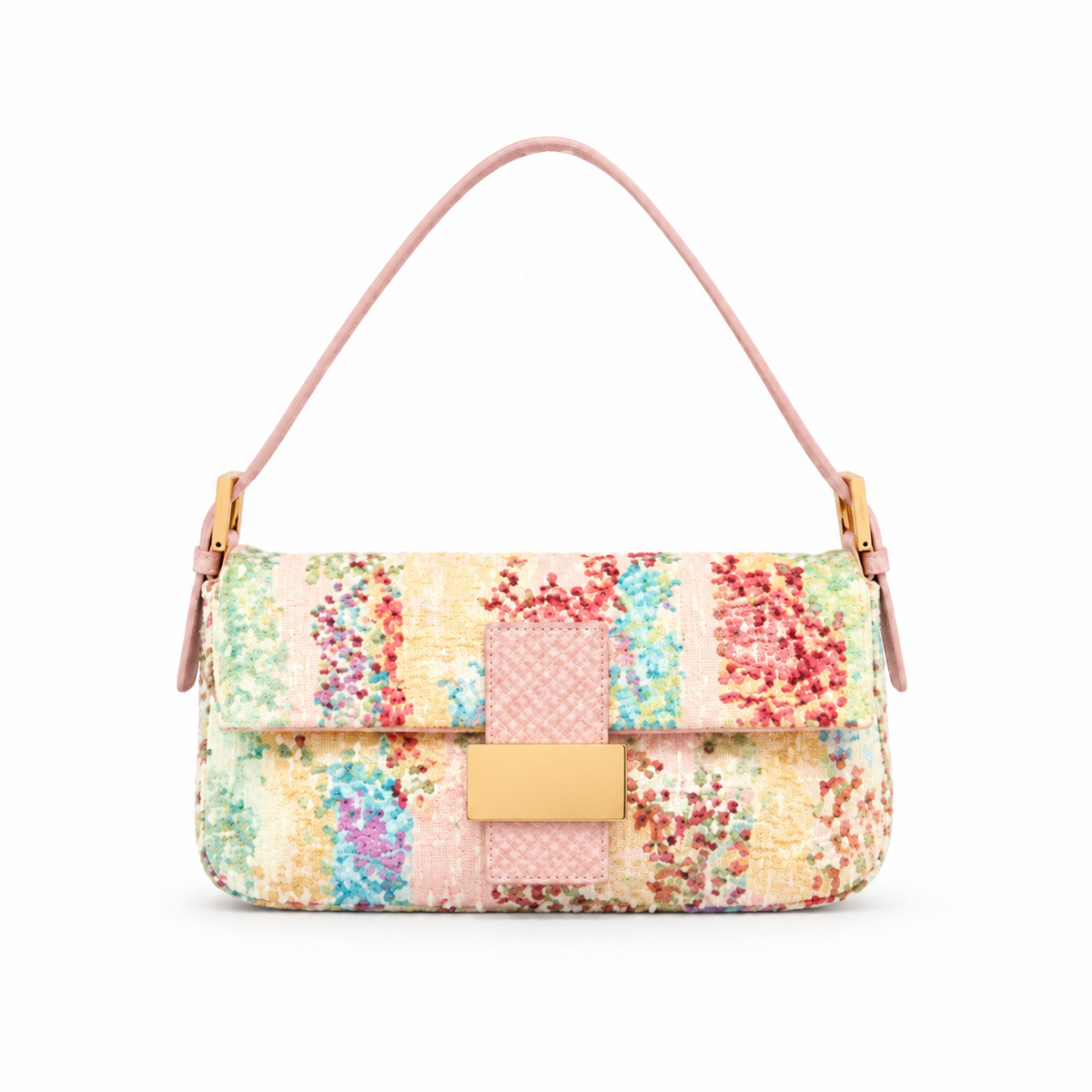 Vintage Bag - Pastel Floral on white background