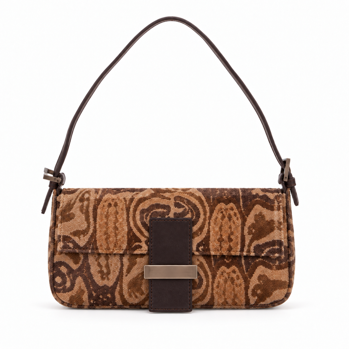 Vintage Bag - Brown Tapestry on white background
