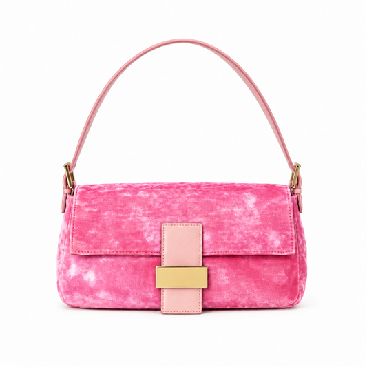Vintage Bag - Pink Textured on white background