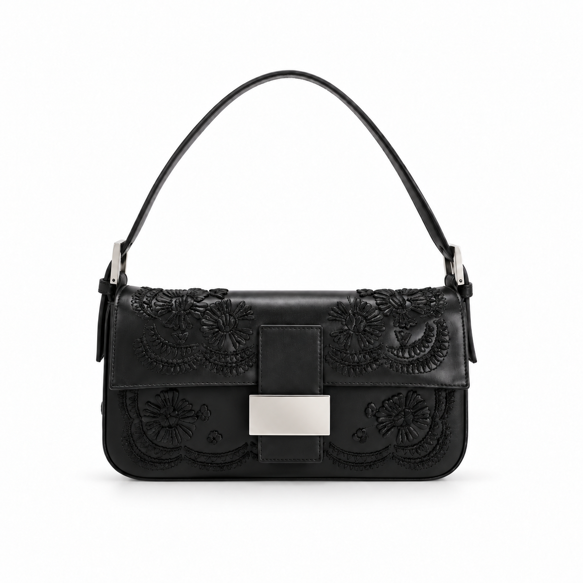 Vintage Bag - Black Monogram on white background