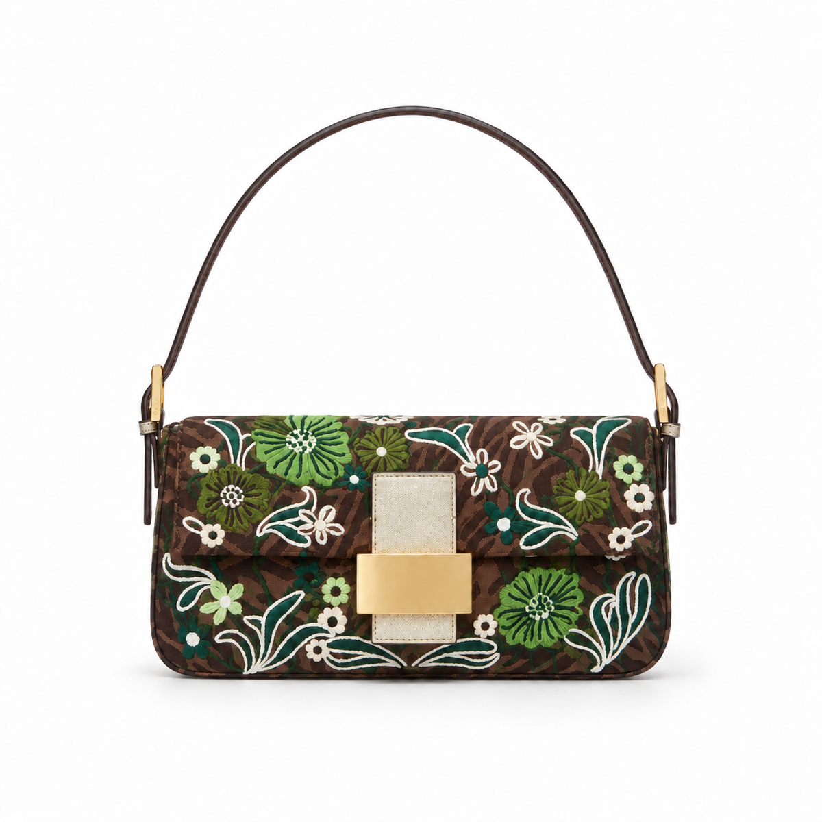 Vintage Bag - Garden Print on white background