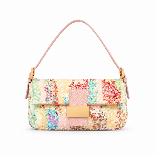 Vintage Bag - Pastel Floral on white background