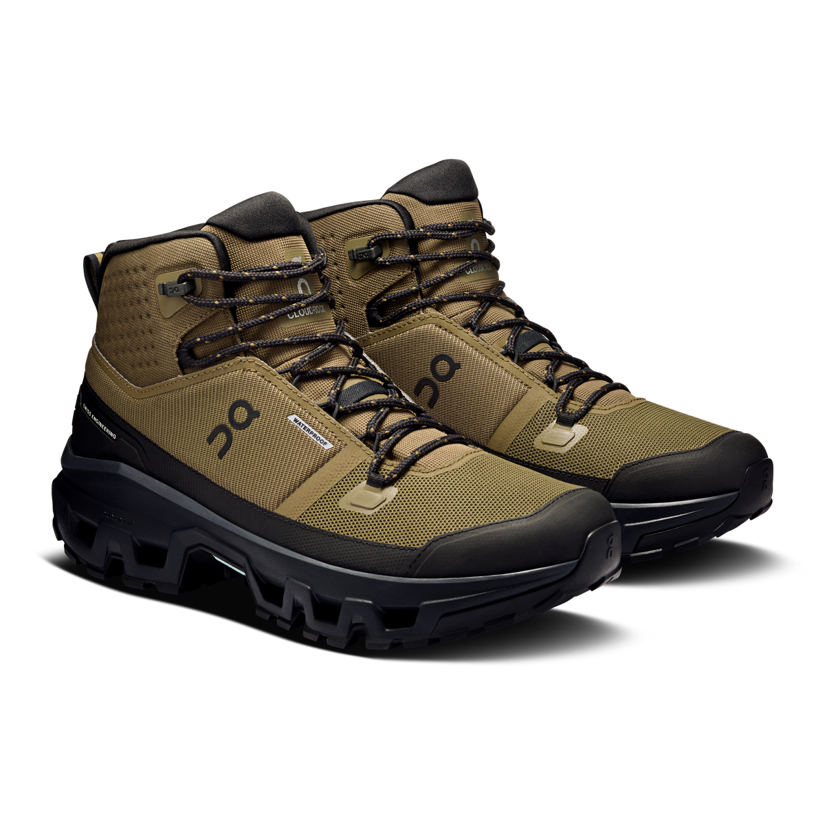 On Cloudrock Mid Waterproof – Hunter / Black (Men's) – view 6 on white background