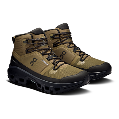 On Cloudrock Mid Waterproof – Hunter / Black (Men's) – view 6 on white background