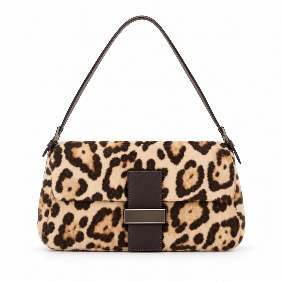 Vintage Bag - Cream Leopard on white background