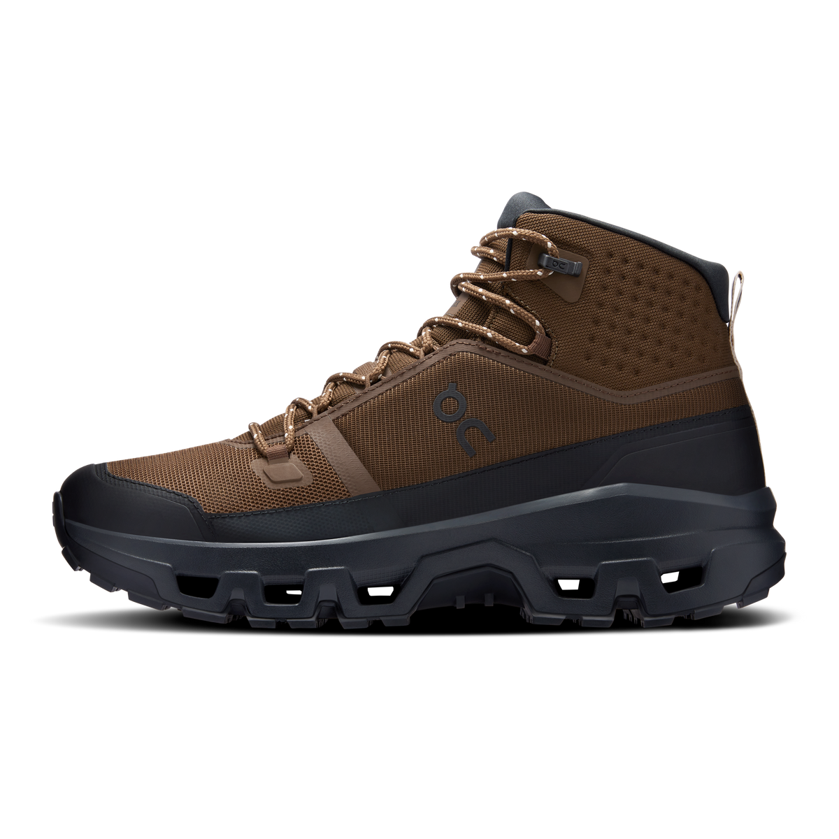 On Cloudrock Mid Waterproof – Earth / Black (Men's) – view 4 on white background