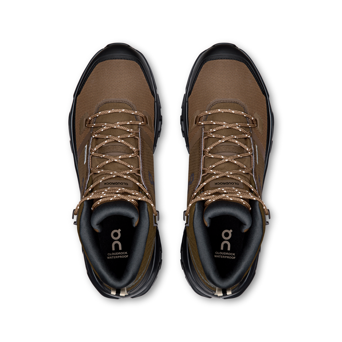On Cloudrock Mid Waterproof – Earth / Black (Men's) – view 2 on white background