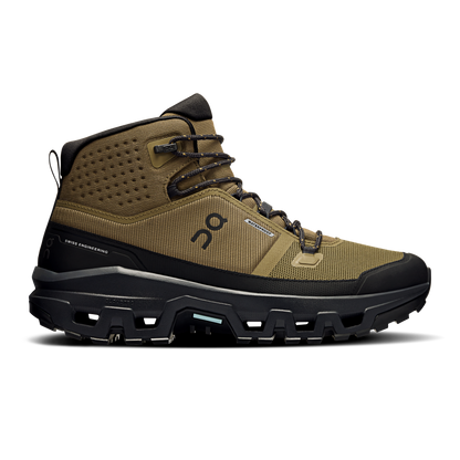 On Cloudrock Mid Waterproof – Hunter / Black (Men's) – view 1 on white background