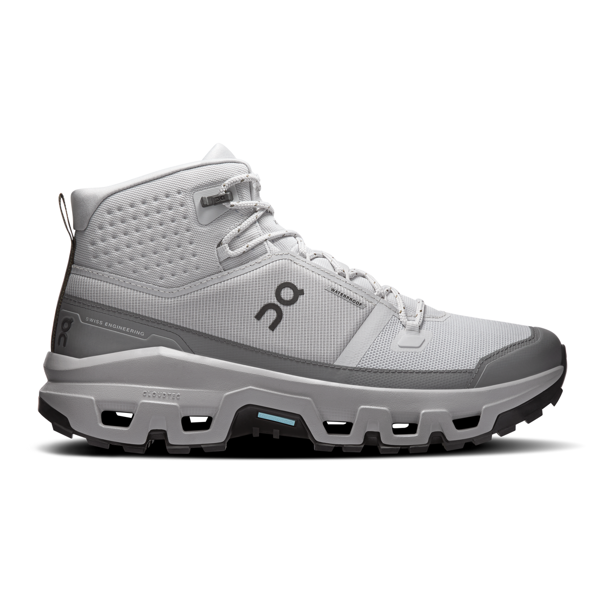 On Cloudrock Mid Waterproof – Glacier / Alloy (Men's) – view 1 on white background